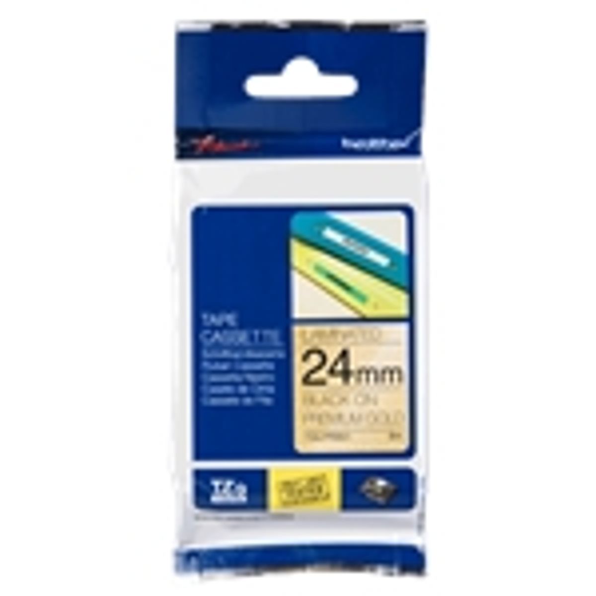 Brother TZEPR851 TZ-tape / 24mm / Sort Tekst / Gold Tape