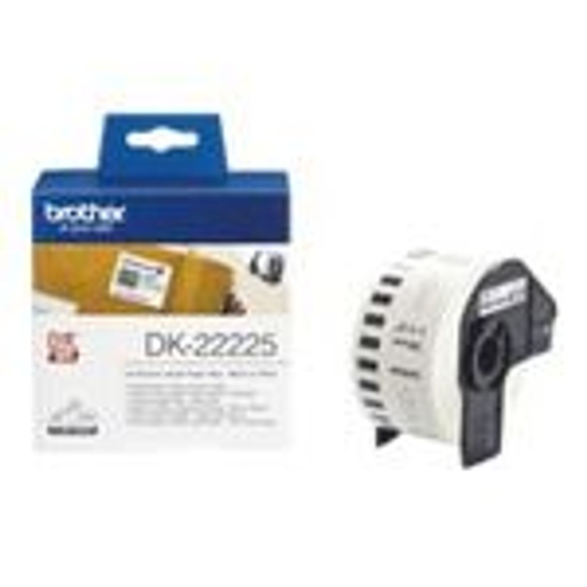 Brother DK22225 38 mm. papirtape - hvid - 30,5m