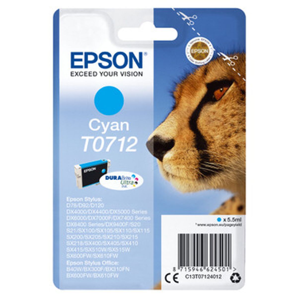 Epson T0712 Cyan Printerpatron Original