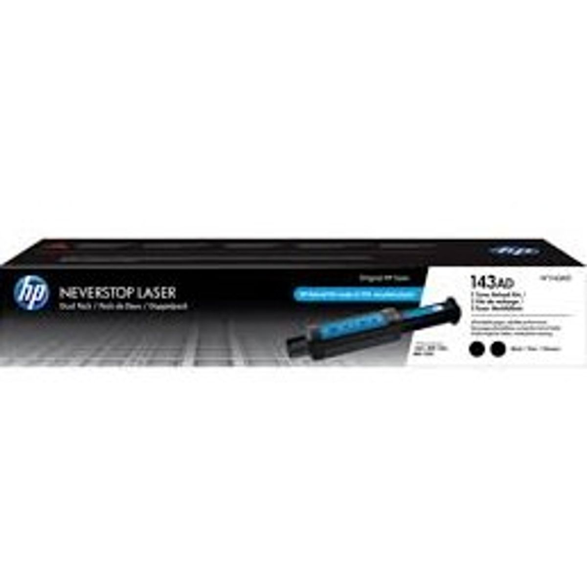 HP 143AD Sort 2-Packs Lasertoner W1143AD