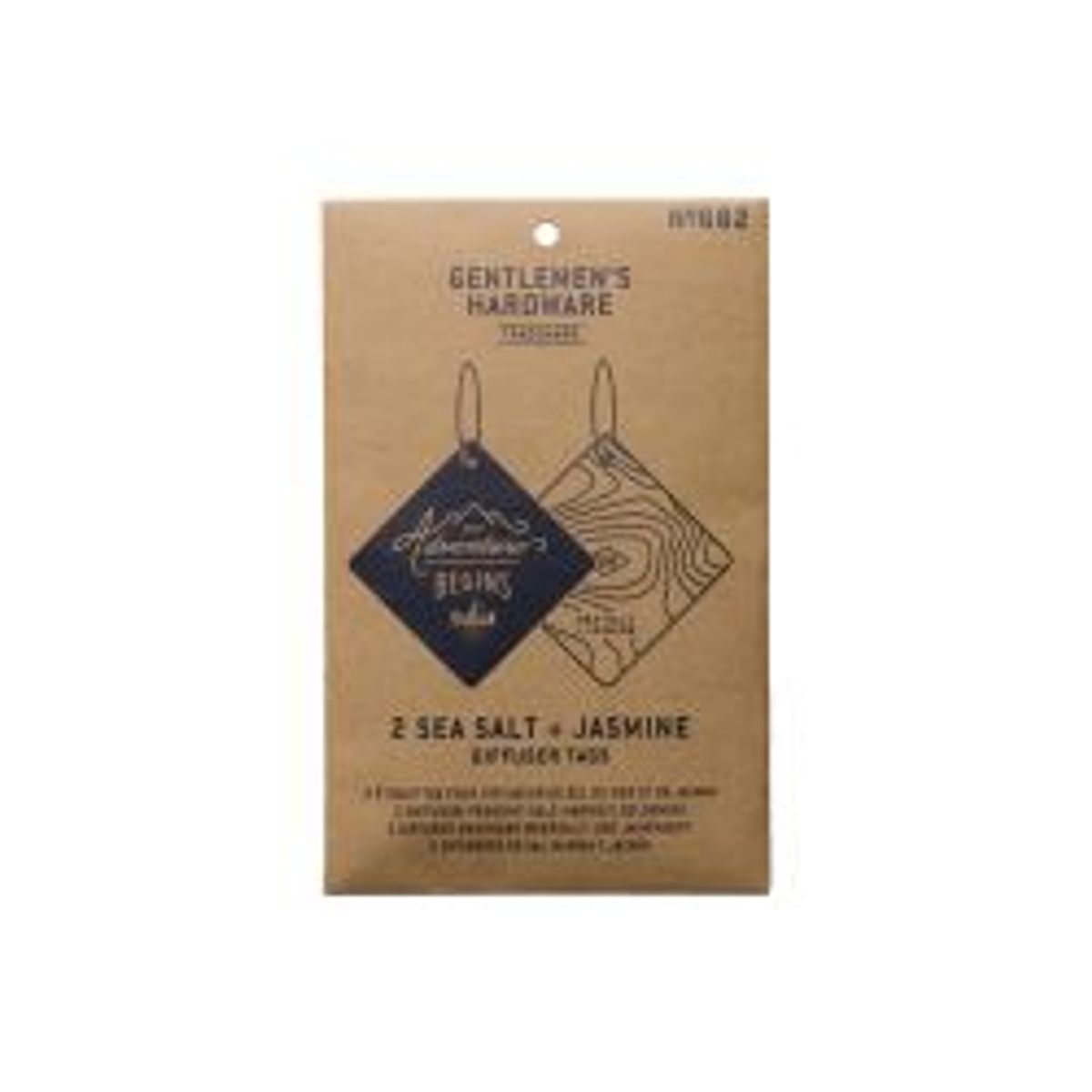 Gentlemen's Hardware Car Diffuser Seasalt & Jasmine - Lugtfjerner