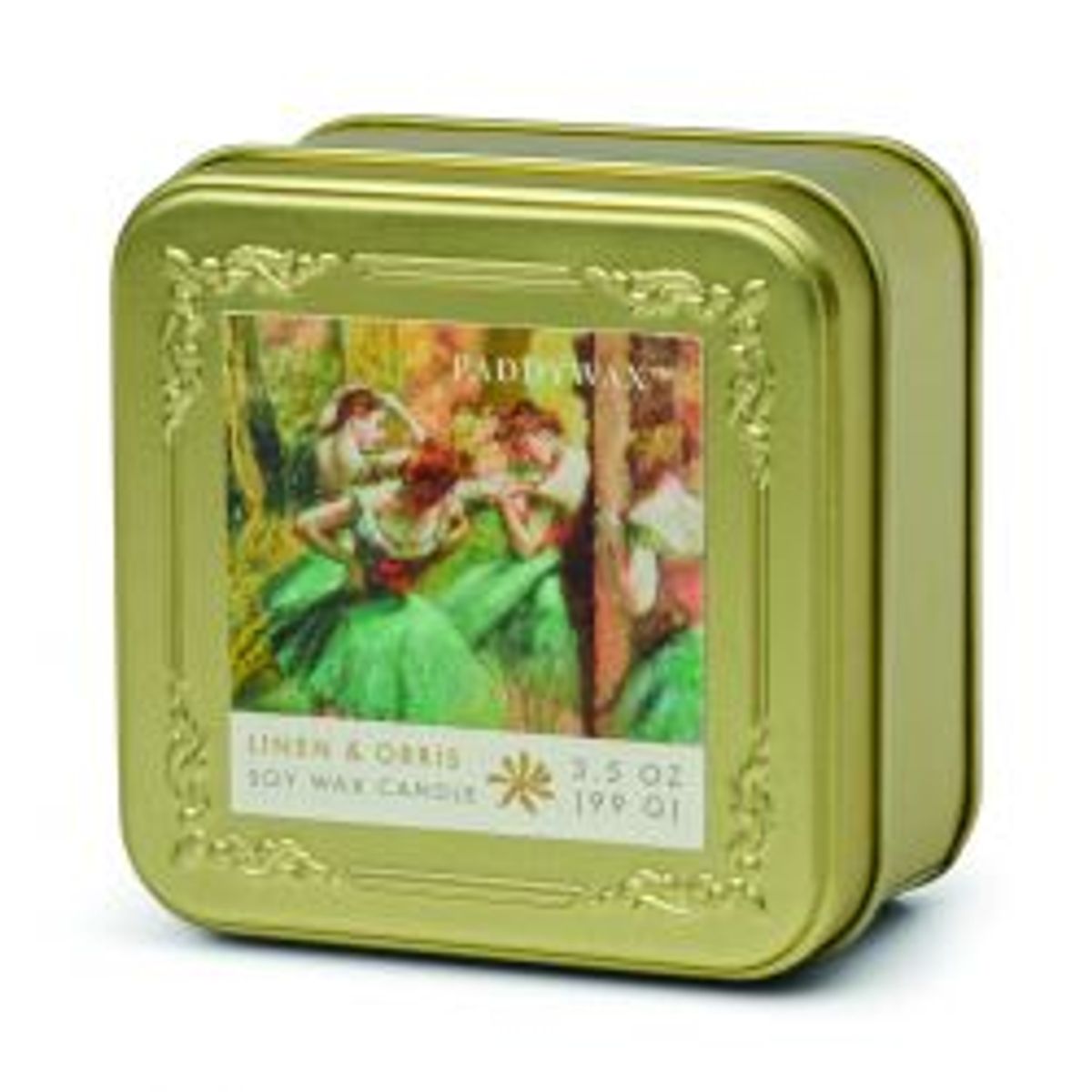 Paddywax Impressionist 3.5oz/99g Tin Candle - Degas dancers, Pink & Green - Duftlys