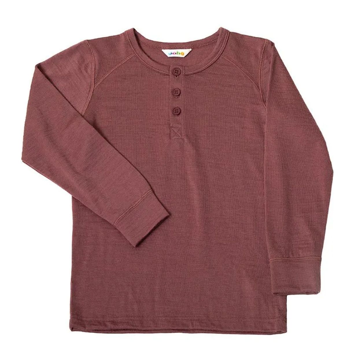 Bluse i bordeaux i enkeltlags 100% merino uld