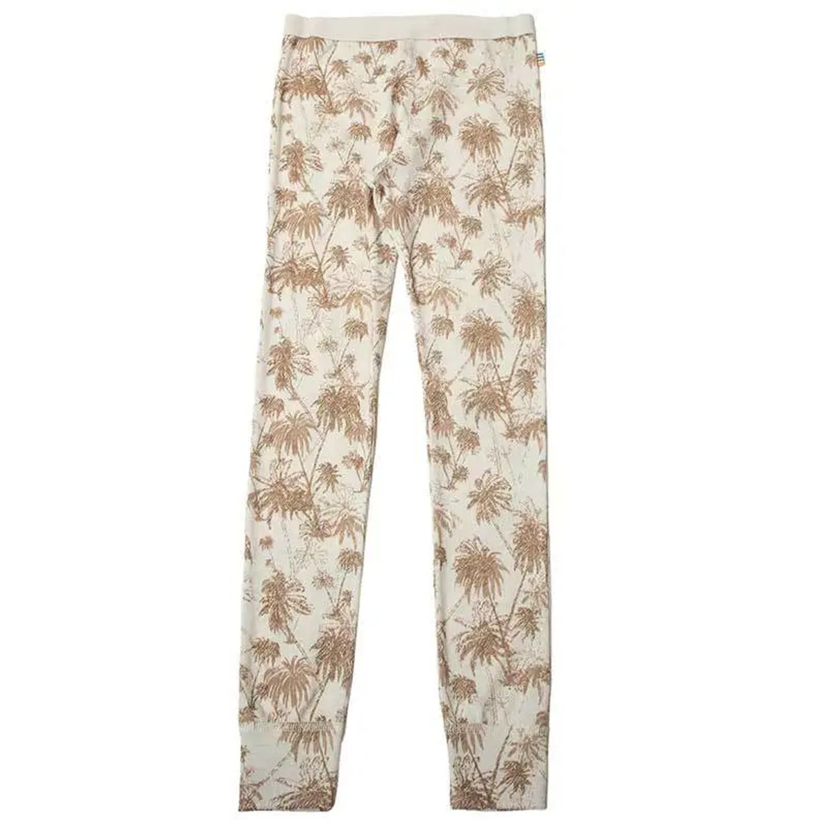 Bluse lys beige uld-silke med palmeprint