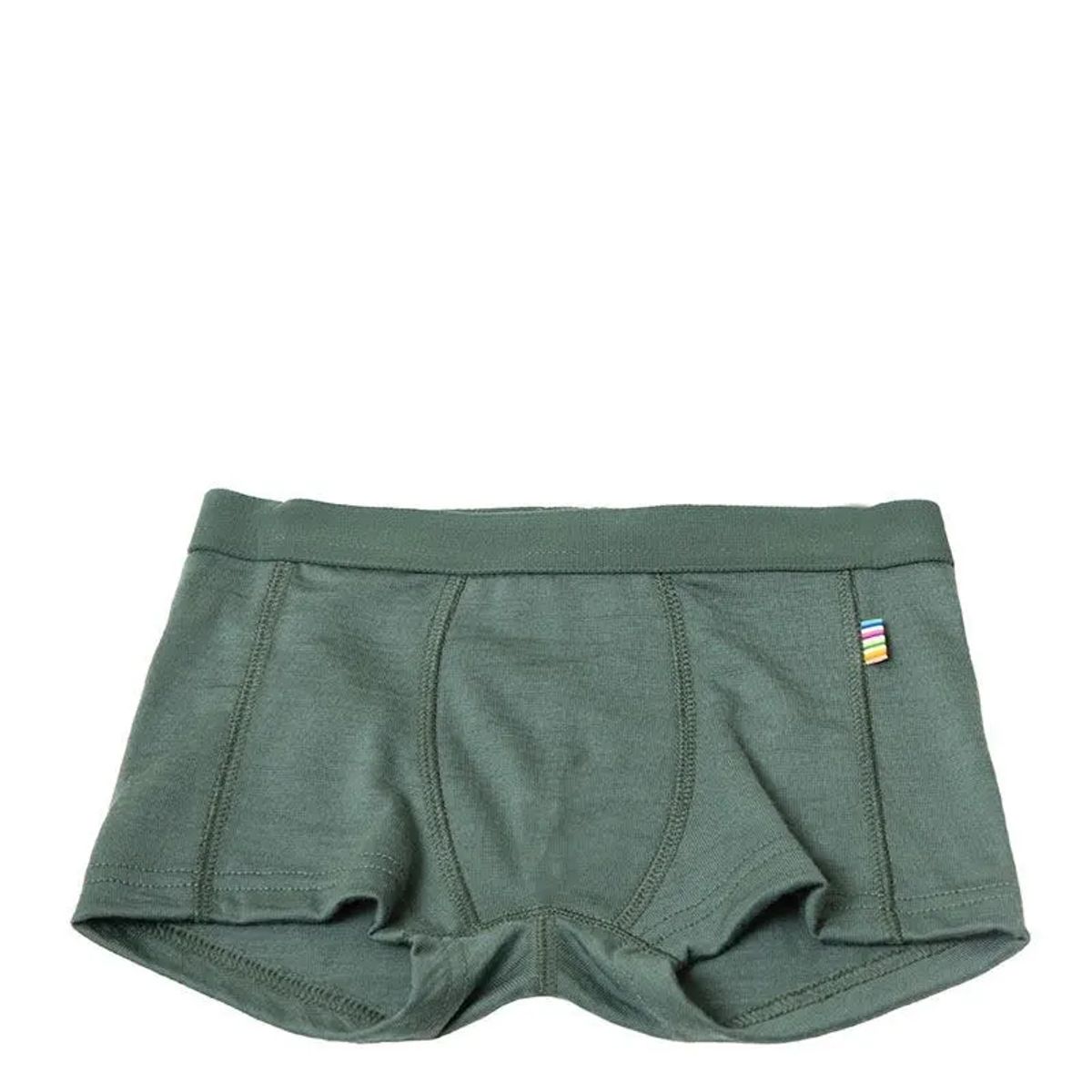 Boxershorts i mørkegrøn enkeltlags merino uld