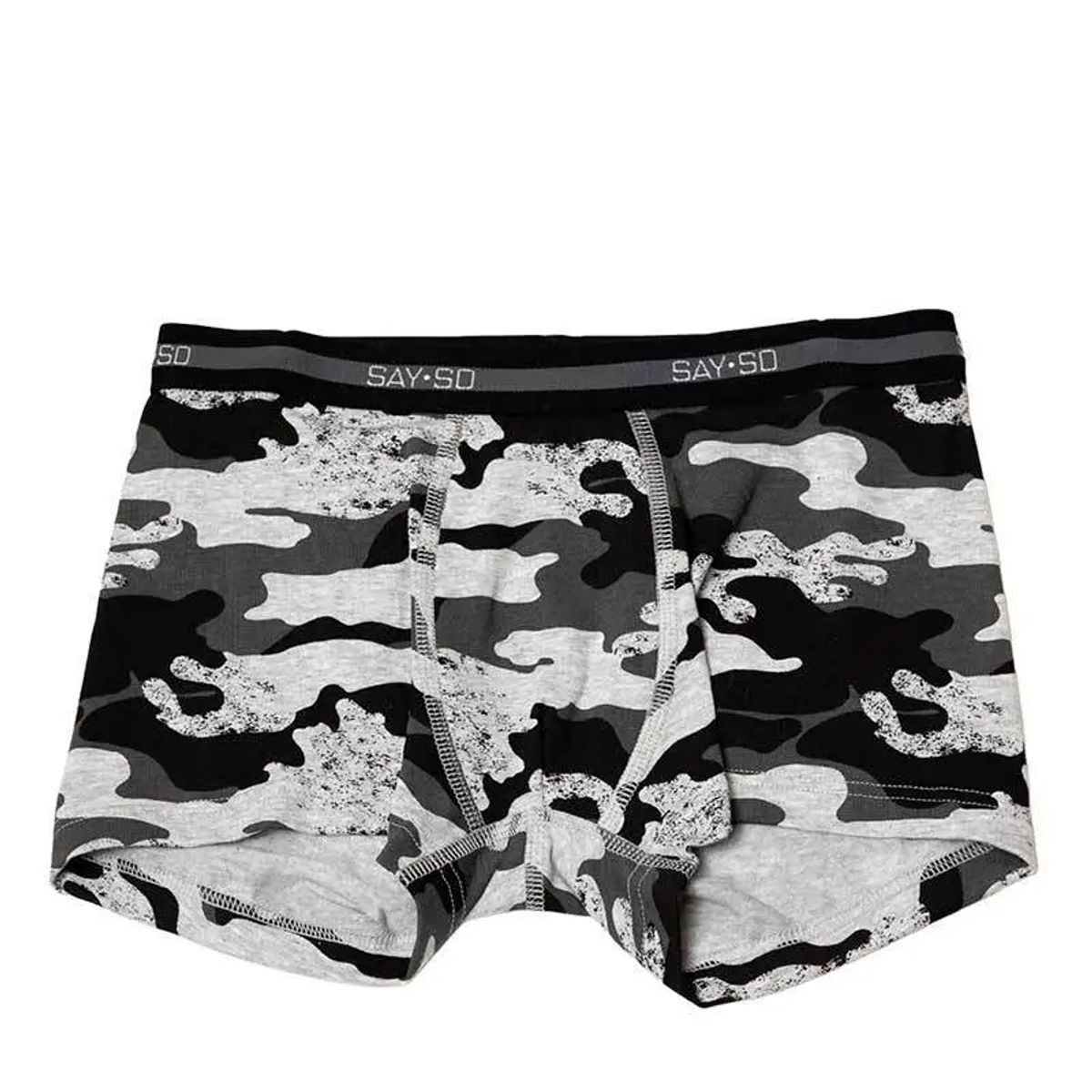 Boxershorts gråmeleret army-mønster til tween drenge