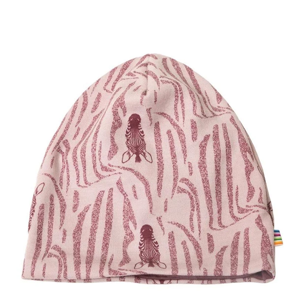 Hue sart rosa uld-bomuld med Zebraprint