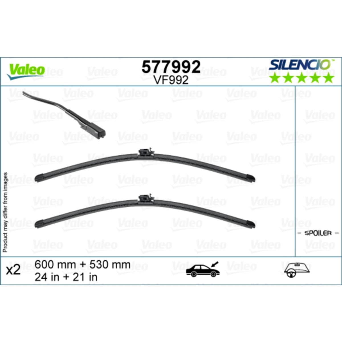 VF992 Valeo Silencio Viskerblade / Fladblade sæt 600+530mm