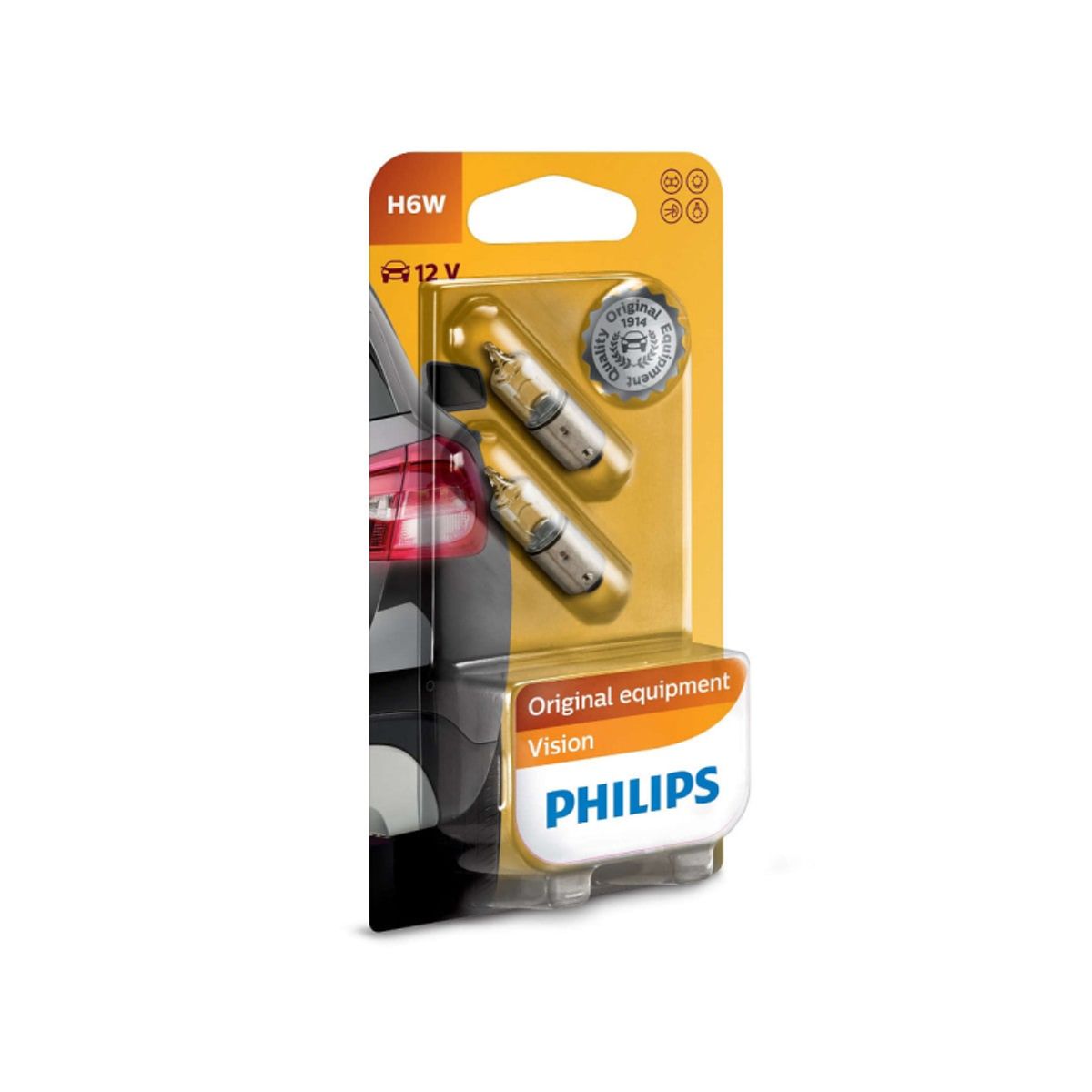 H6W Philips pære 12volt 6watt (2 stk. )