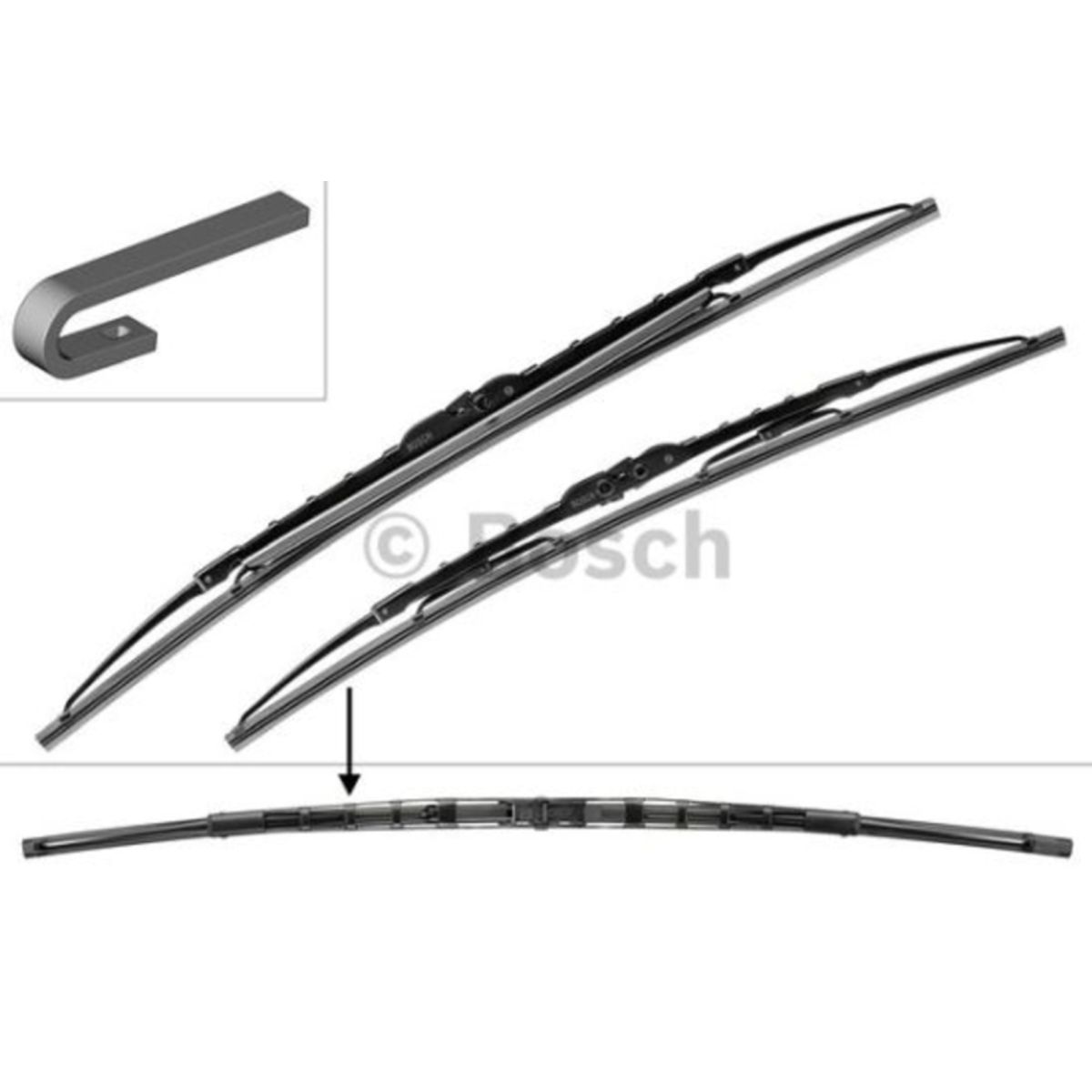 582S Bosch Twin Spoiler Viskerblade / Vinduesvisker sæt 550+530mm