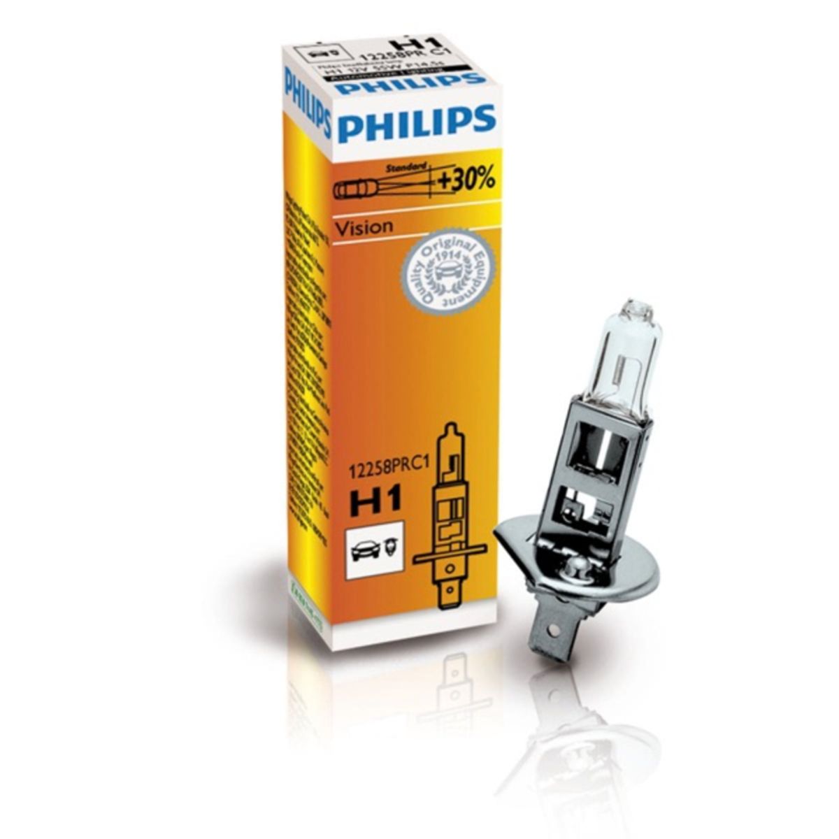 Philips H1 pære - Vision Premium +30% mere lys