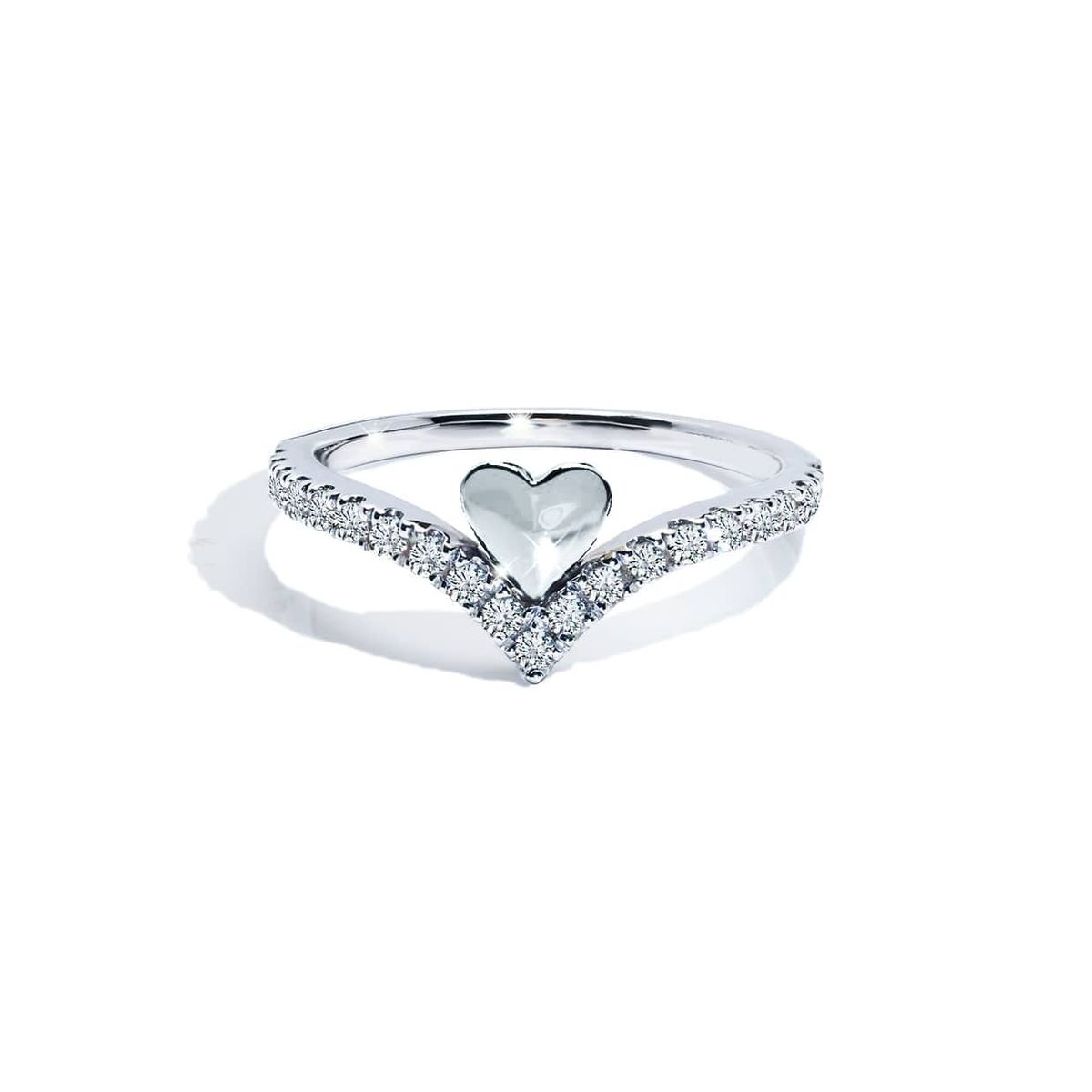 Loving V heart ring