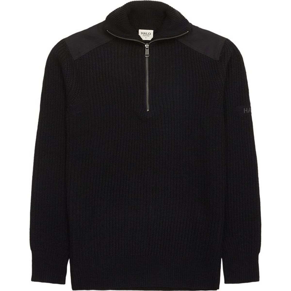 Halo Wool Half Zip Strik Black