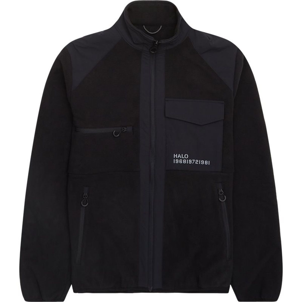 Halo Paneled Fleece Jacket Black