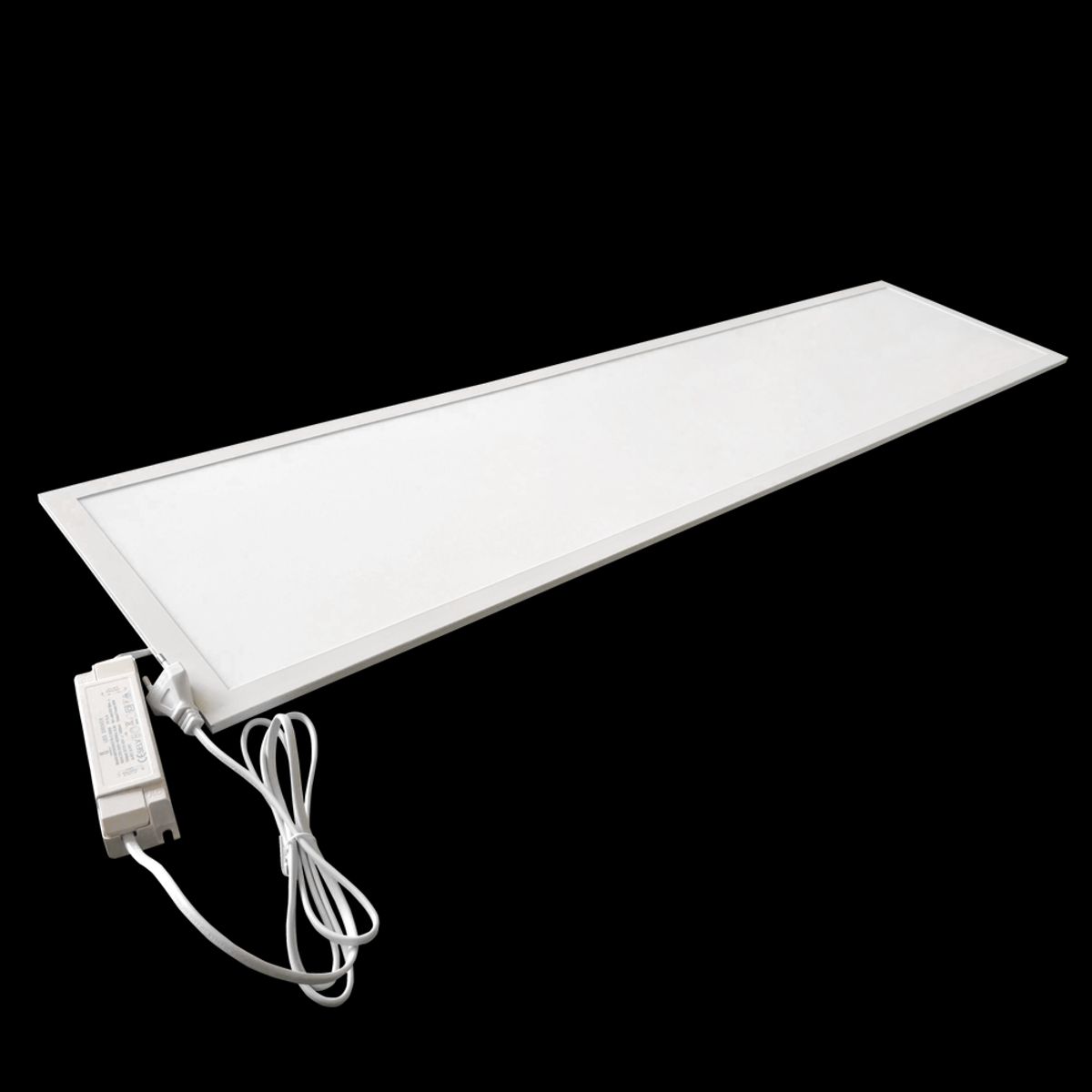 LED E5 Panel 40W 3000K - 295x1195x8mm - Hvid - 1.5m Kabel med Stik - UGR19 - Kulør : Varm