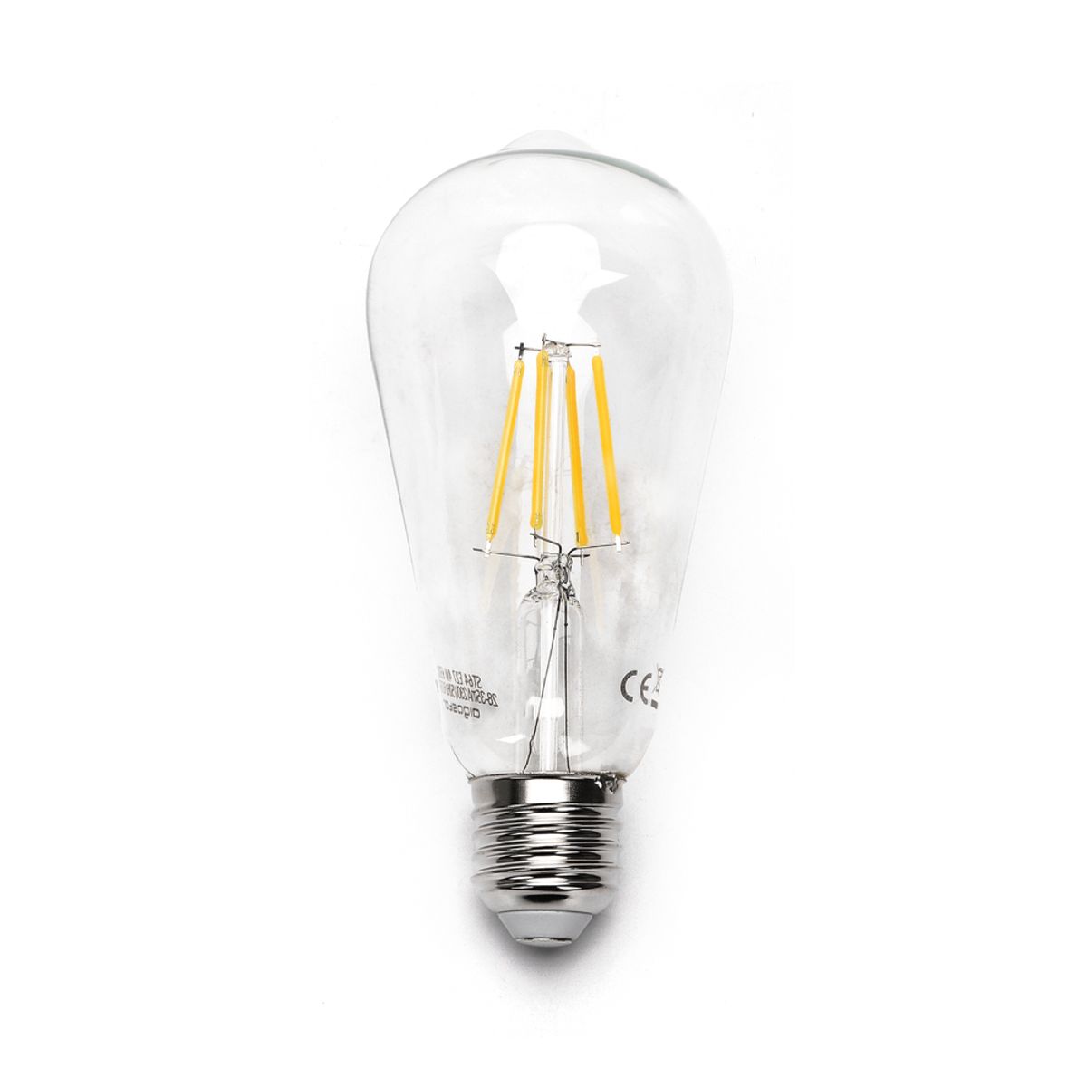 Outlet: LED Filament pære ST64 E27 8W - 2700K Klar - Kulør : Varm