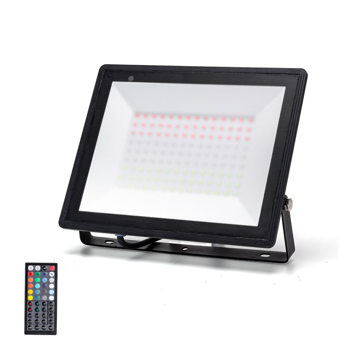 RGB LED Projektør 100W - 44 Knaps Fjernbetjening / 30cm Ledning - Støbt