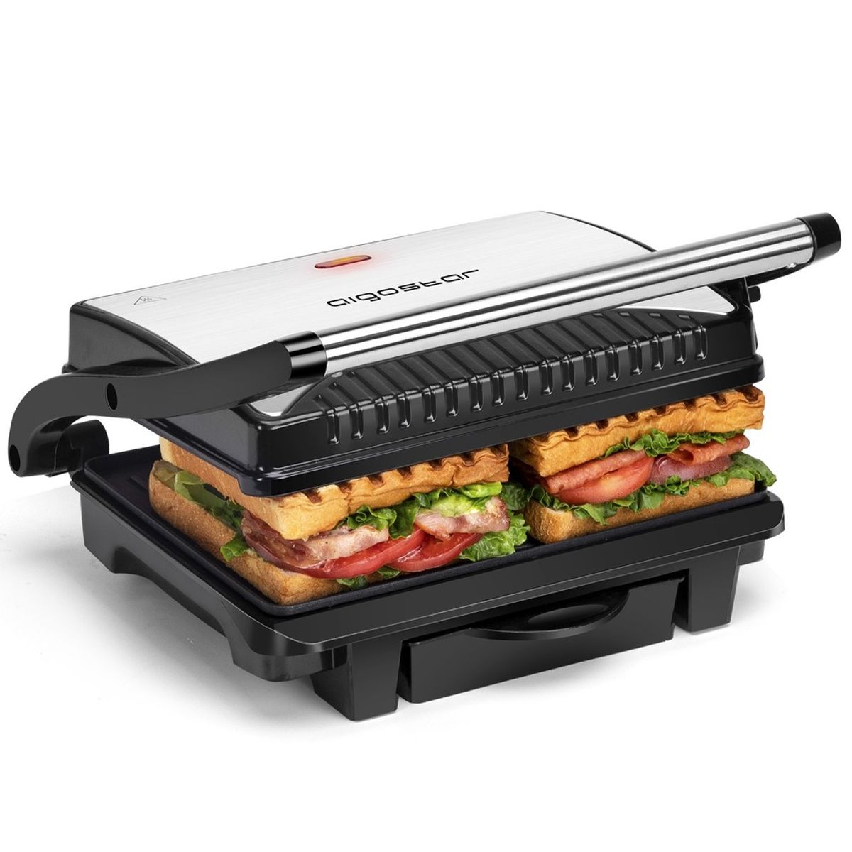 PaniniMaster 1000W Hett Pro - Rustfrit Stål & Keramisk Belægning