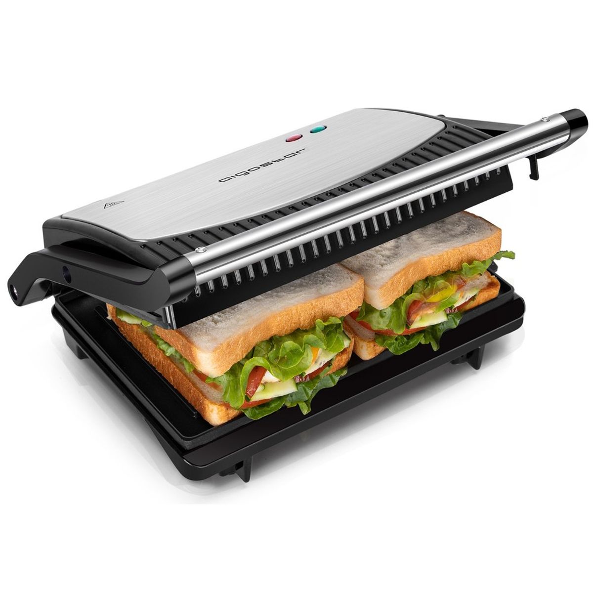 Panini Maker 800W - Sølv, Panini grill - York