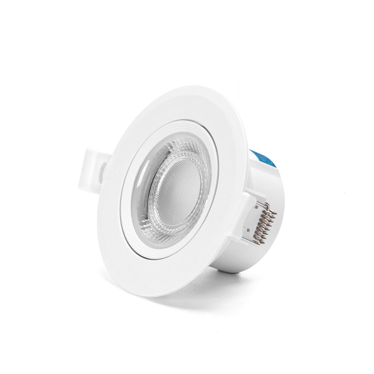 LED E6 Indbygningsspot, 7W, 6500K, Justerbar Vinkel, Ø70-75mm - Kulør : Kold