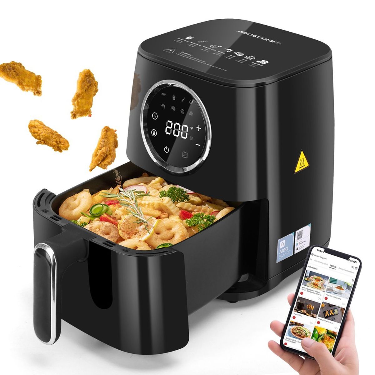 Odin Smart airfryer - WB 1400W 4.5L 8-i-1 Elektronisk