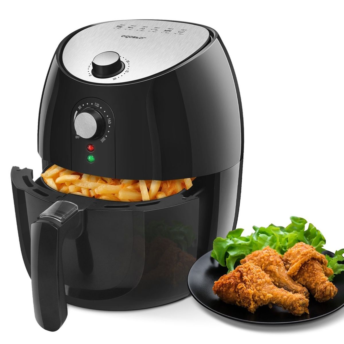 Hayden Pro Air Fryer - Mekanisk Dobbeltkammer 1500W 3.5L Sort