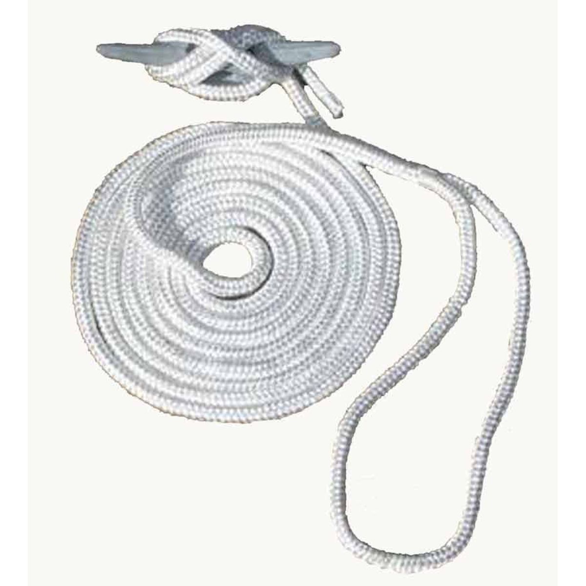 præ-splejset dobbelt flettet nylon 35' dock line hvid - 53458