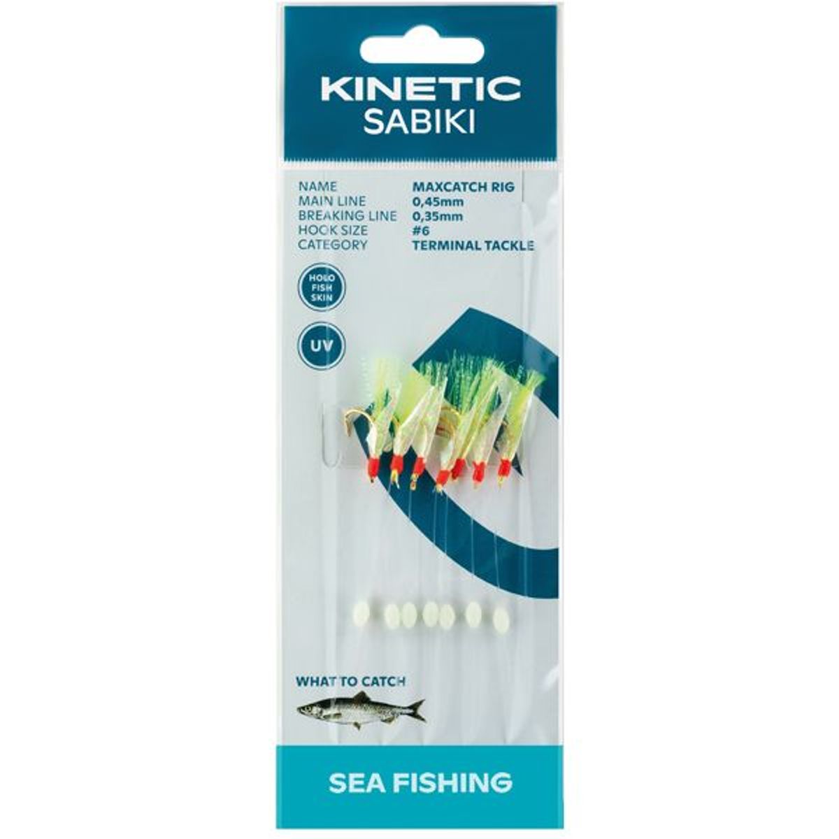 Kinetic Sabiki sildeforfang MaxCatch, Fishskin/gul - 1044311