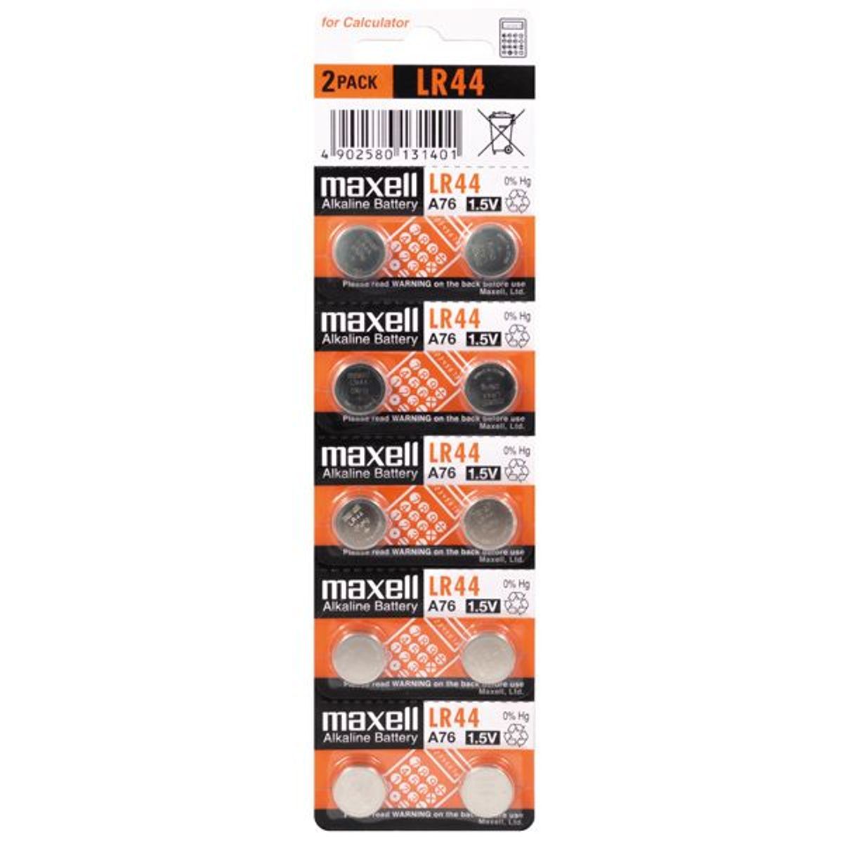 Maxell Alkaline LR44 batterier - 10stk - 1170504