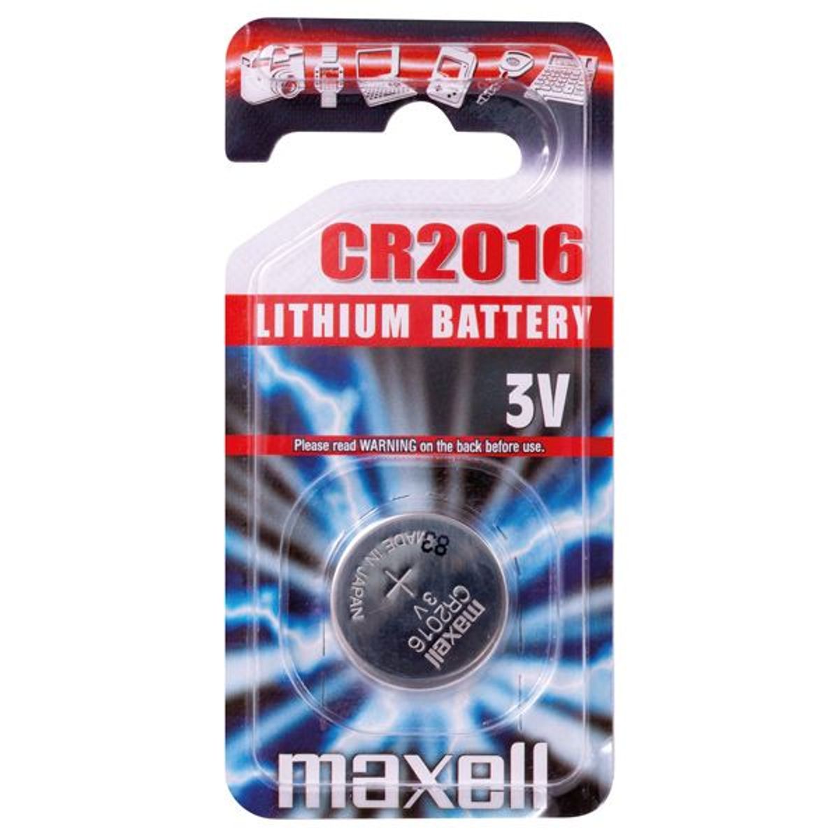 Maxell Lithium CR2016 batteri - 1stk - 1170596