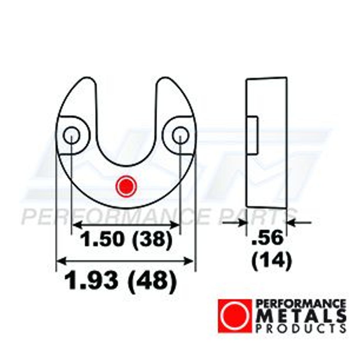 anode - aluminium - alpha trim cylinder (lille hestesko) - PMC00042A