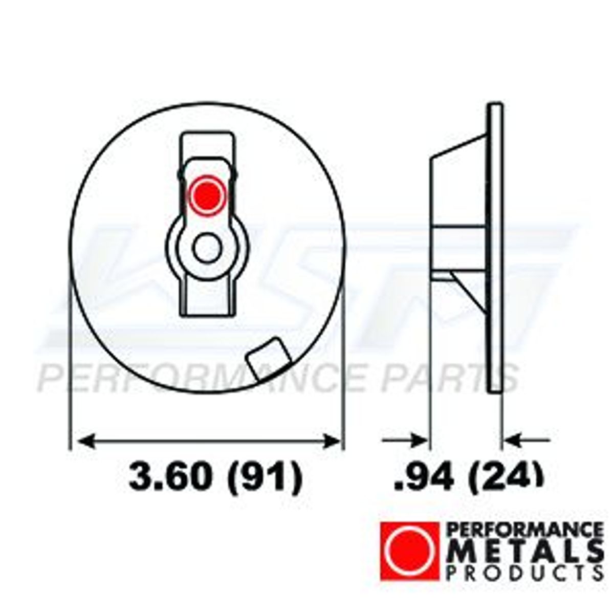 anode - aluminium - trim fane ingen finne (flad) - PMC00049A