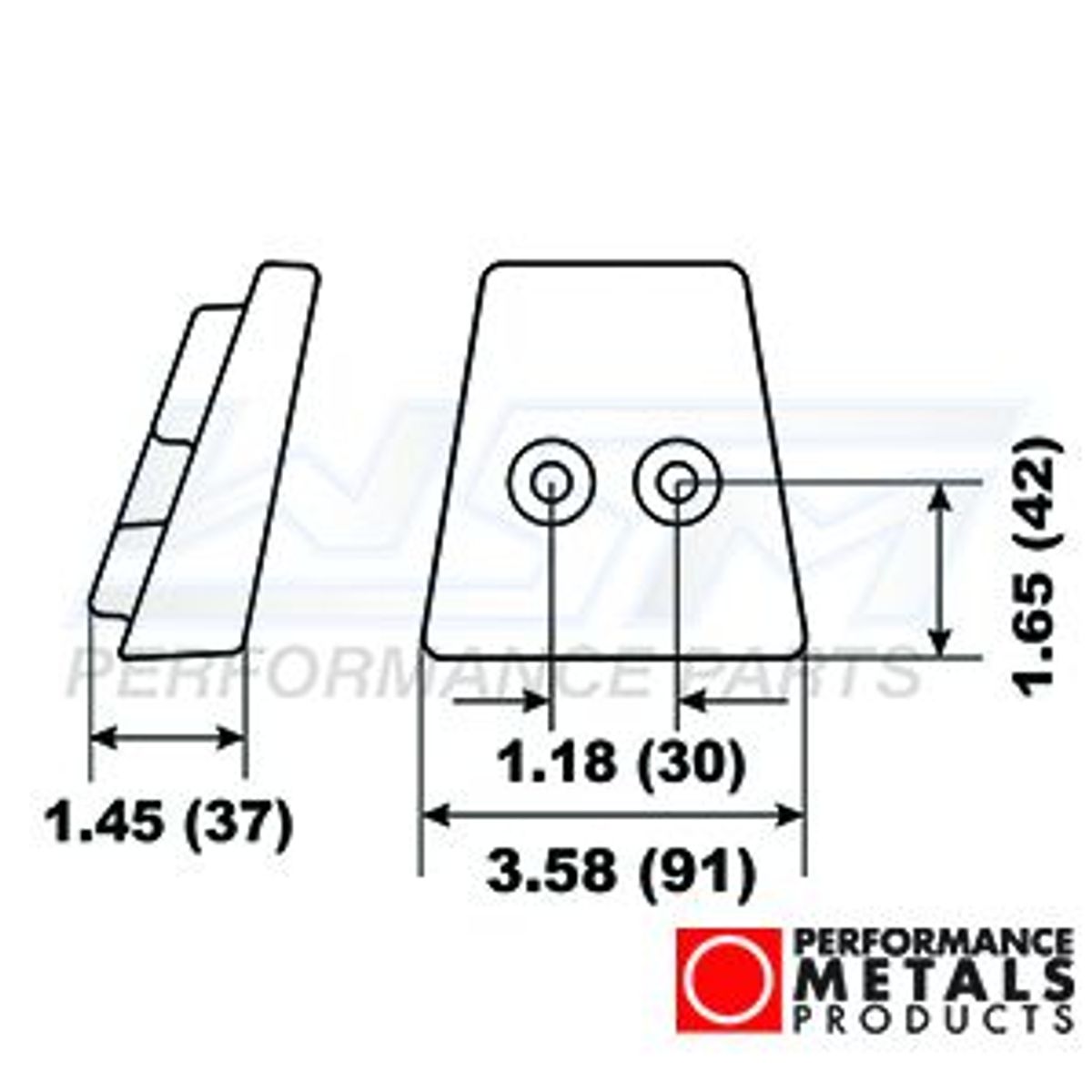 anode - aluminium - Volvo agterspejlet plade dps-a / sx-a - PMC00156A