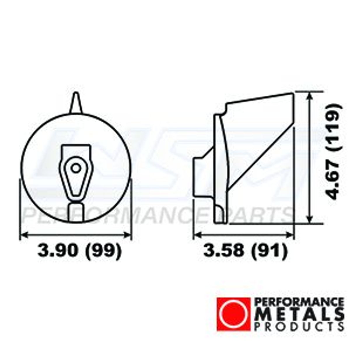 anode - aluminium - Yamaha trim fanen 200-250 hk 61a - PMC00180A