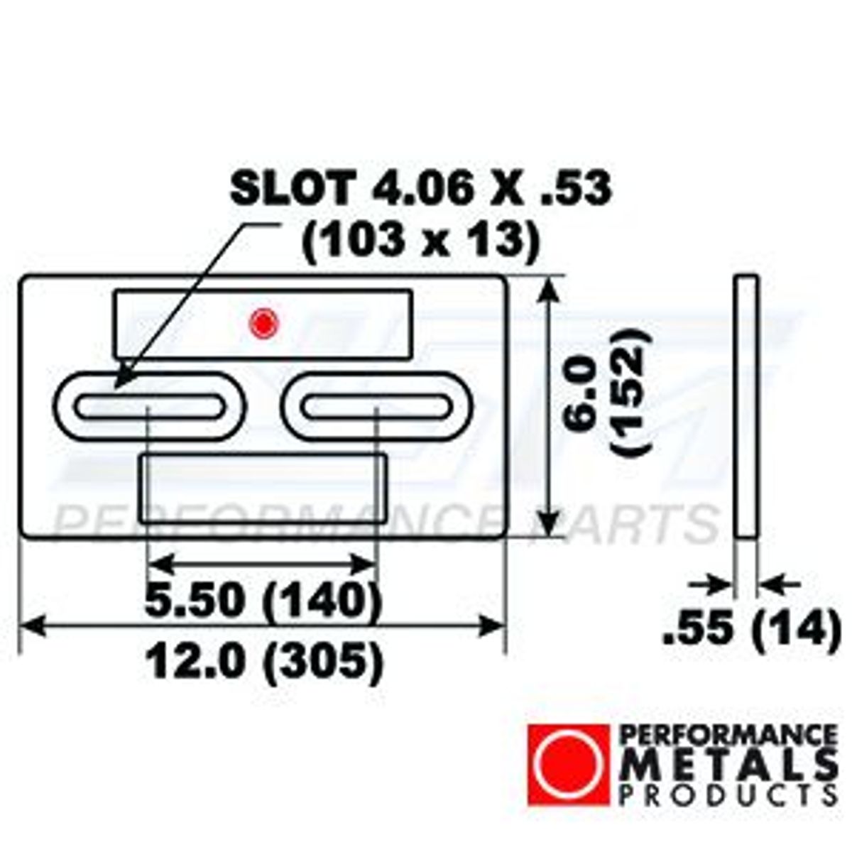 anode - aluminium - dykkerens plade 6 x 12 (kærv) - PMCHDDRA