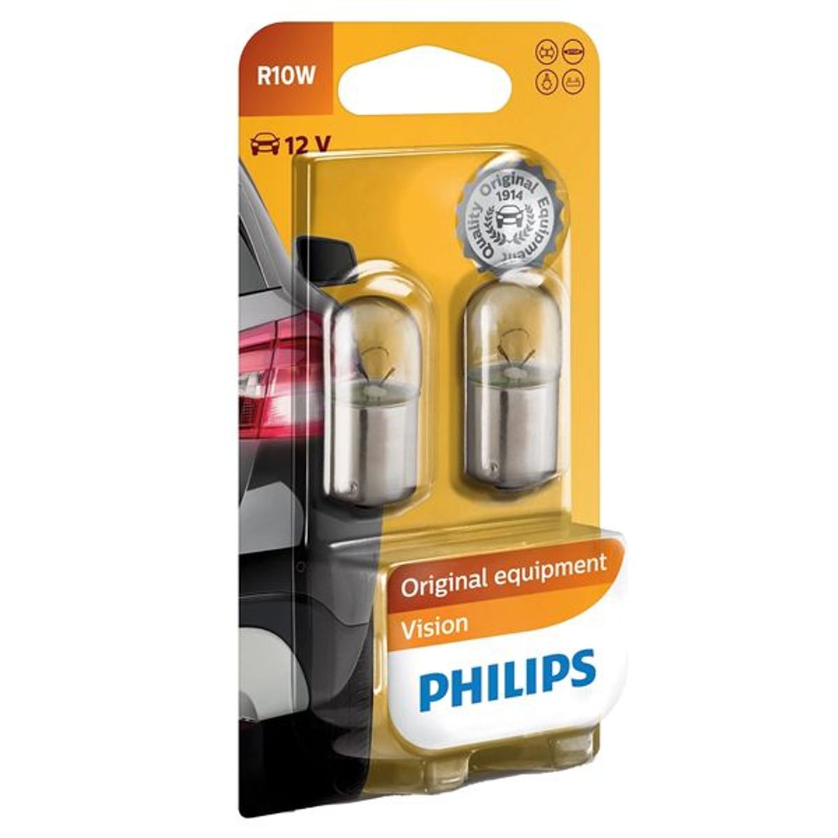 Philips kuglepære 12V 10W BA15S blister 2 stk - 1275601