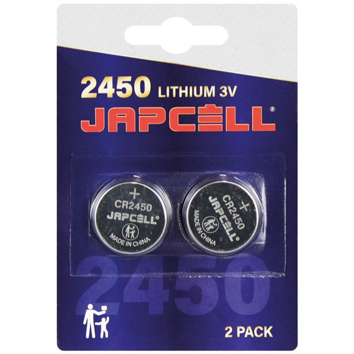 Japcell CR2450 3V lithium batteri 2 stk - 1170536