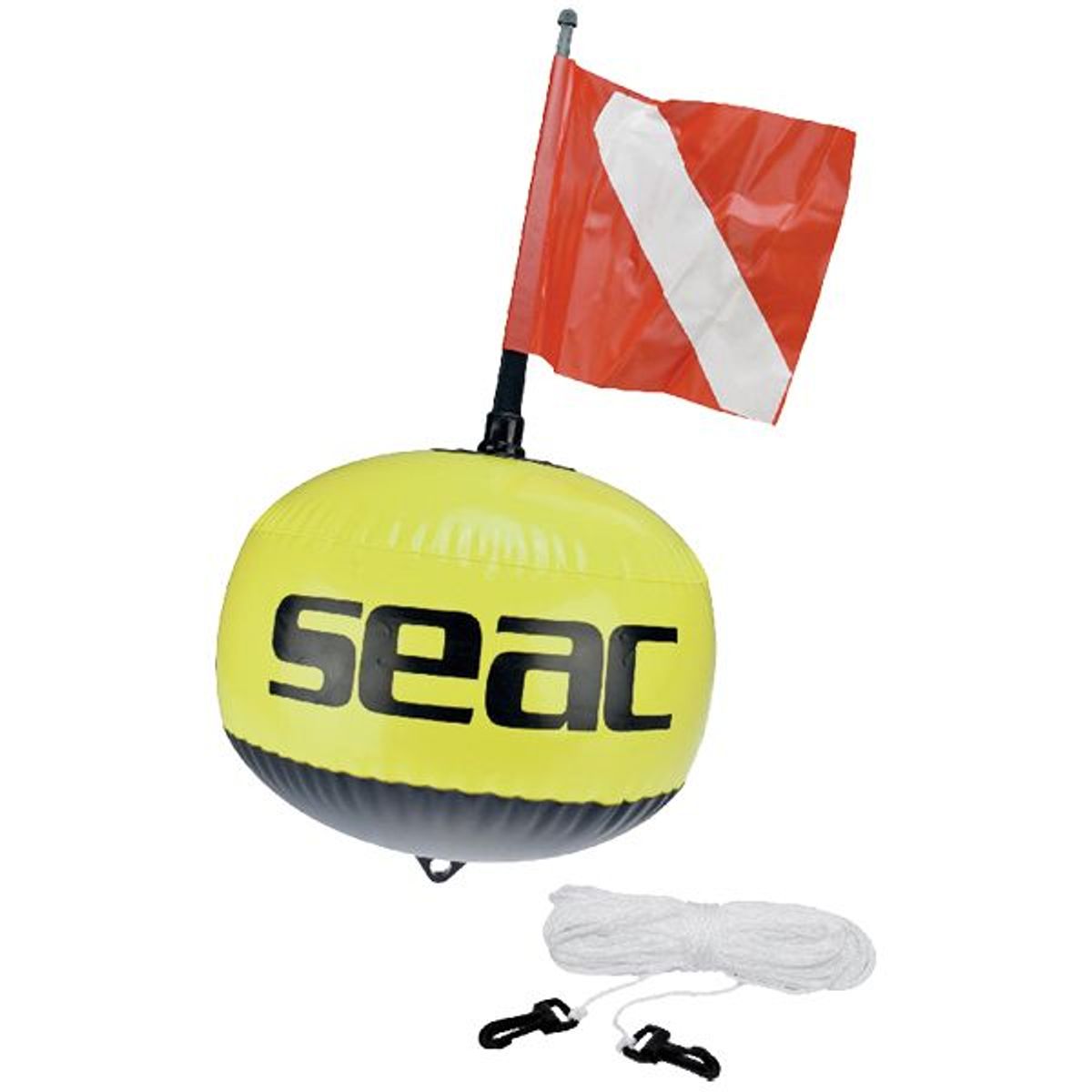 SEAC kugleformede fluorescerende bøje med flag og 25m line - 1182488