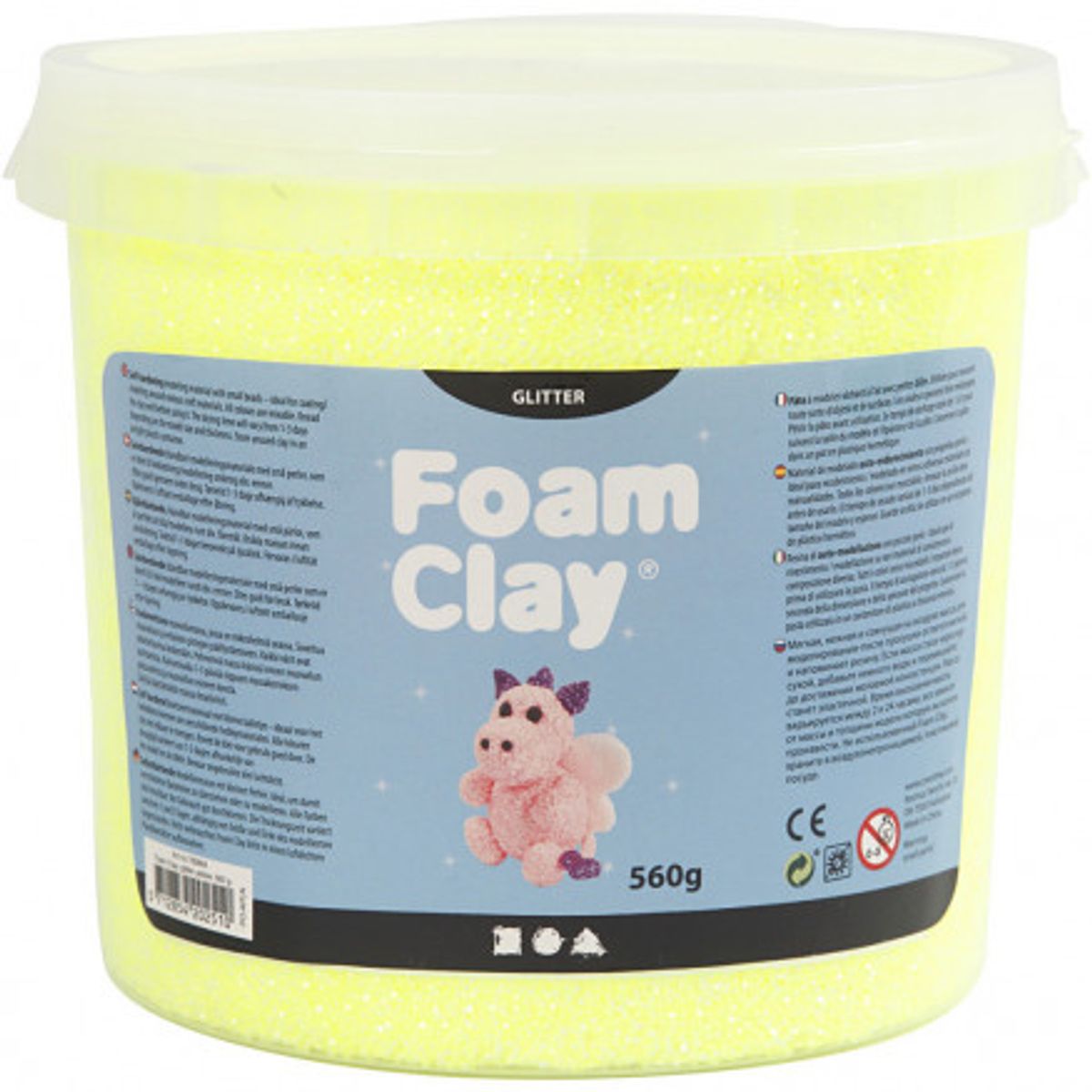 Foam Clay ®, gul, glitter, 560 g/ 1 spand