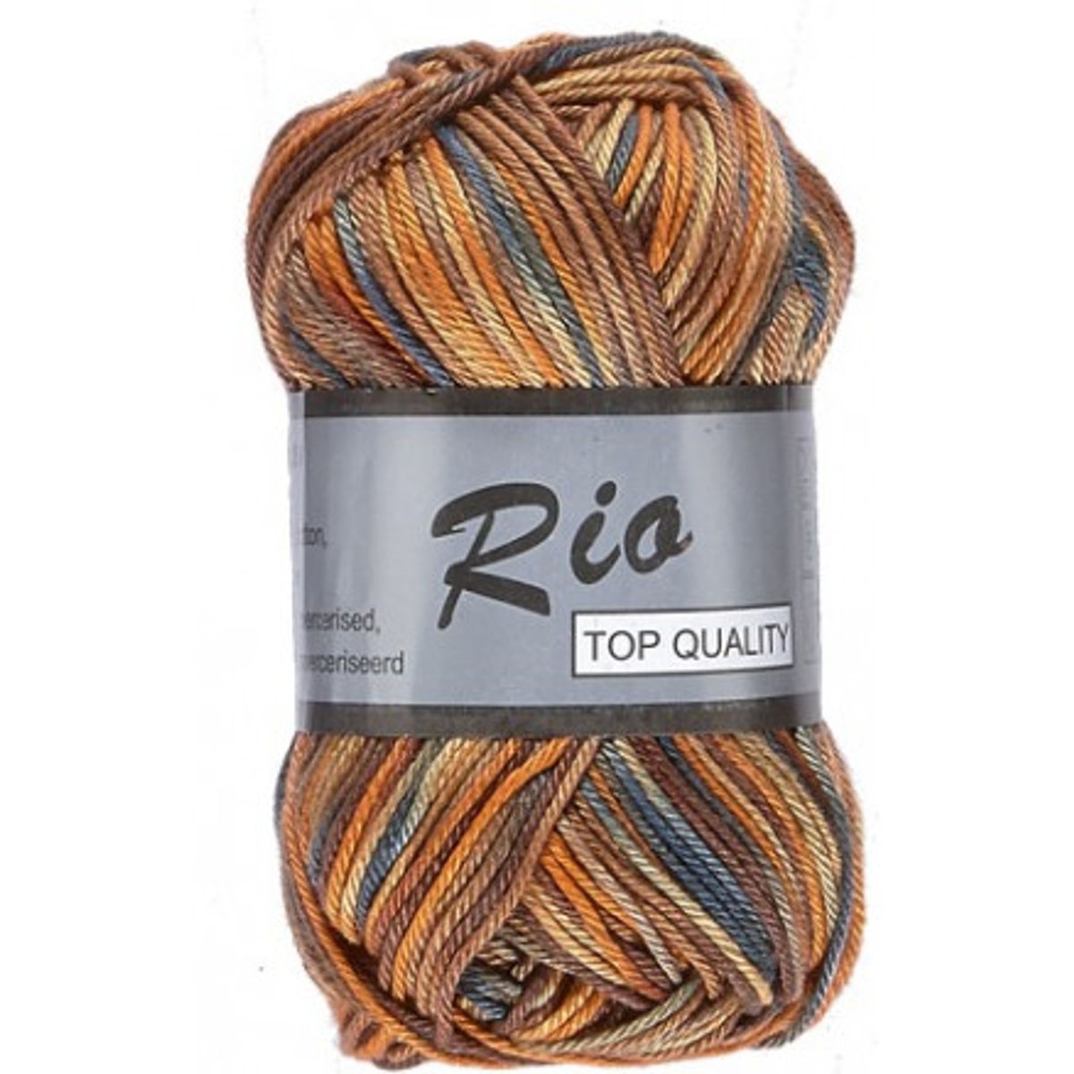 Lammy Rio Garn Print 632 Orange/Brun/Grå 50 gram