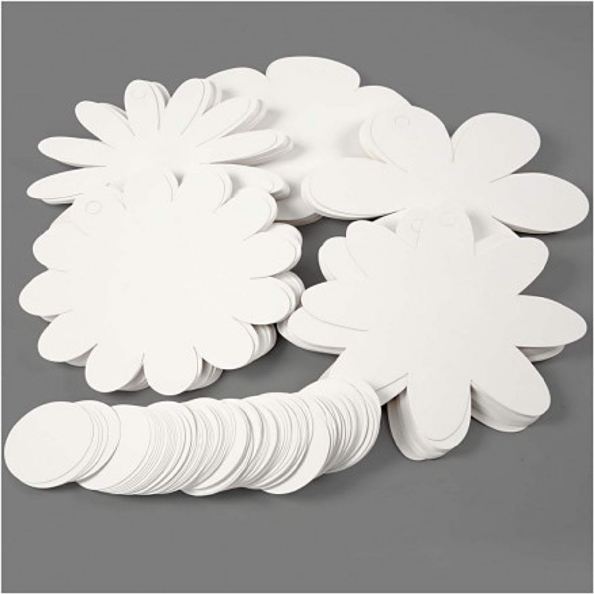 Blomster, hvid, diam. 20 cm, 400 g, 20 stk./ 5 pk.