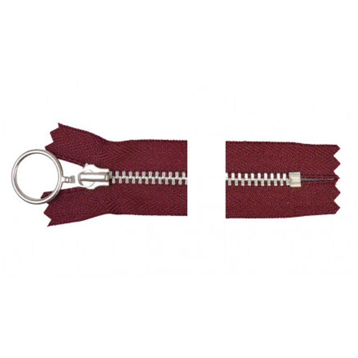 YKK Lynlås Aluminium Fast m/Ring 30cm 4mm Bordeaux