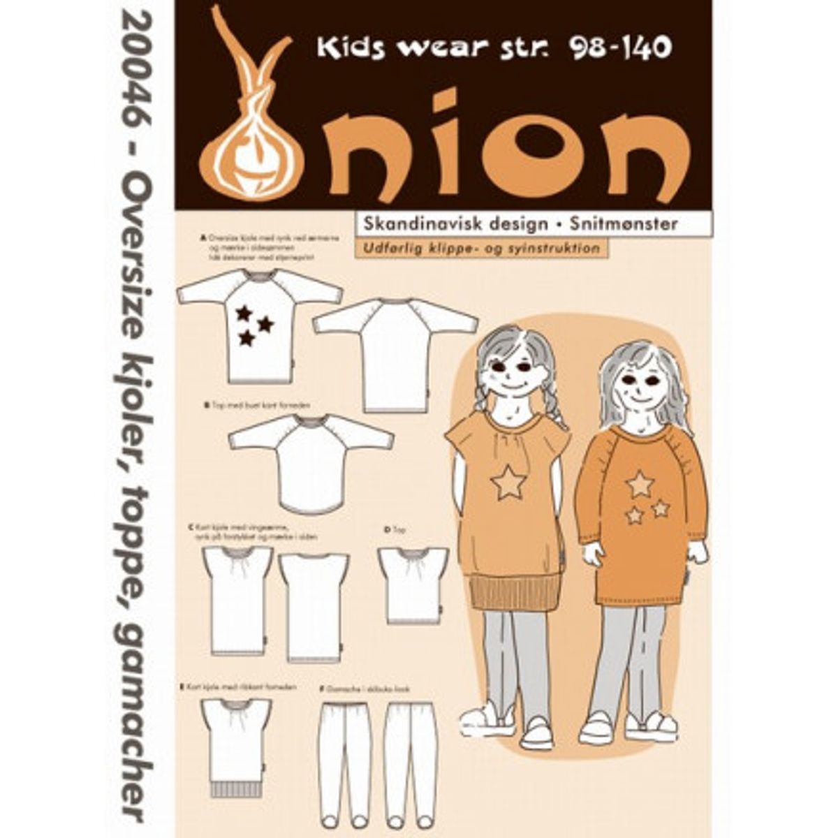 ONION Snitmønster Kids 20046 Oversize Kjoler, Toppe & Gamache Str. 98-