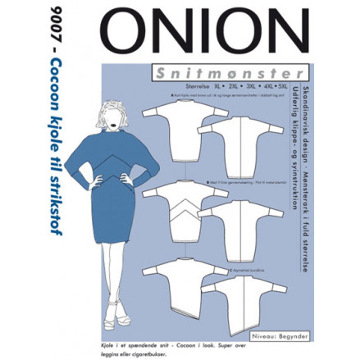 ONION Snitmønster Plus 9007 Cocoon Kjole Str. XL-5XL