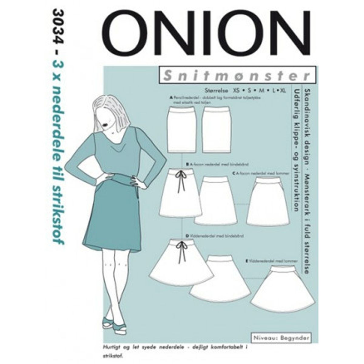 ONION Snitmønster 3034 3 x Nederdele Str. XS-XL