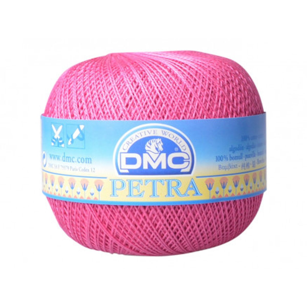 DMC Petra nr. 8 Hæklegarn Unicolor 53805 Cerise