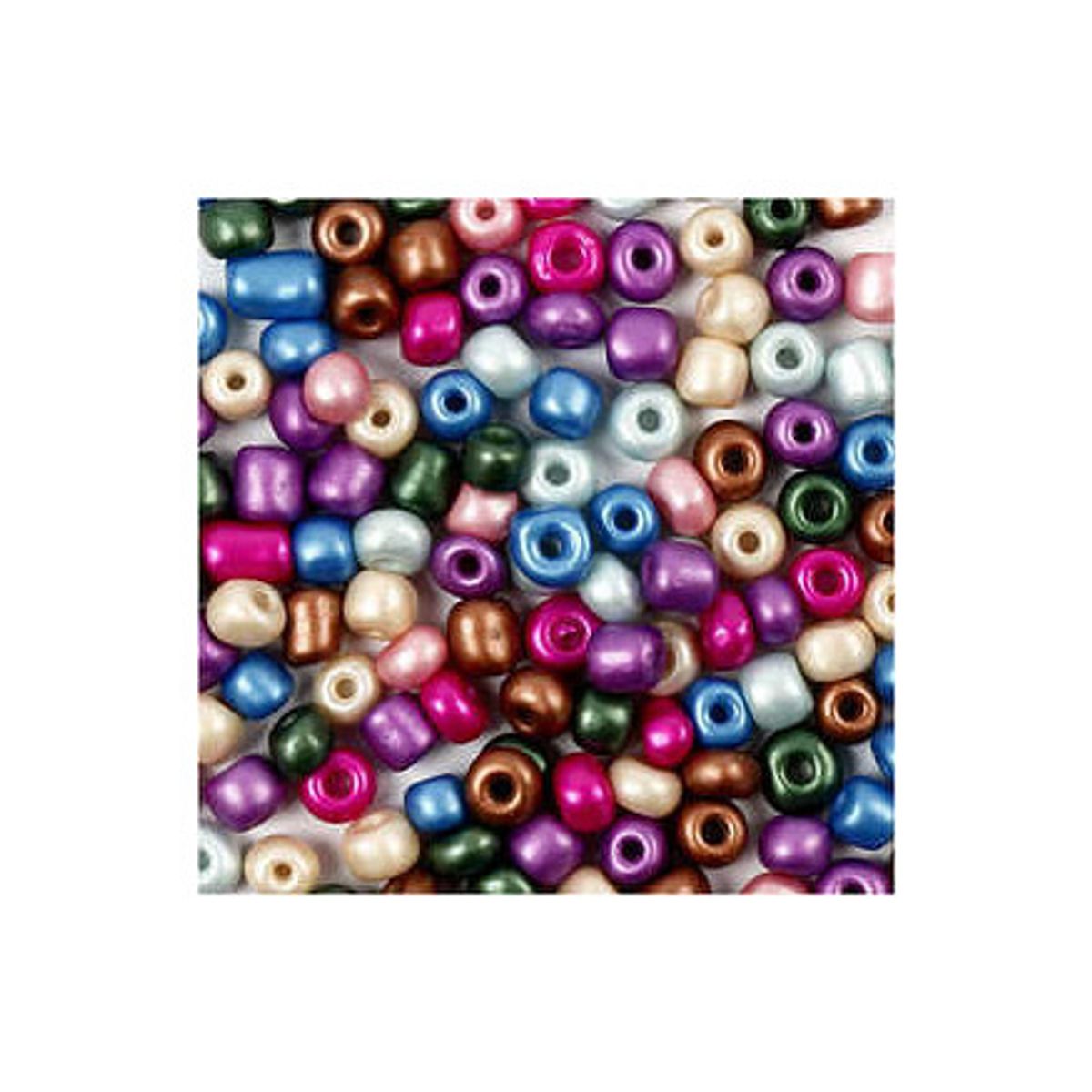 Rocai-mix, str. 4/0 , diam. 5 mm, metallicfarver, 720g, hulstr. 1,2 mm