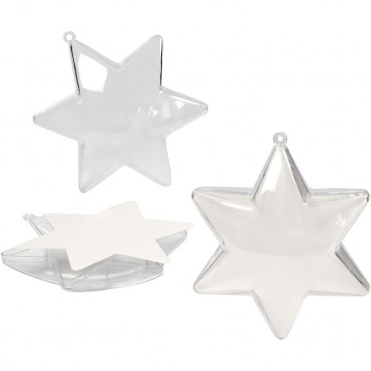 Deko-stjerne, transparent, H: 10 cm, 5 stk./ 5 pk.