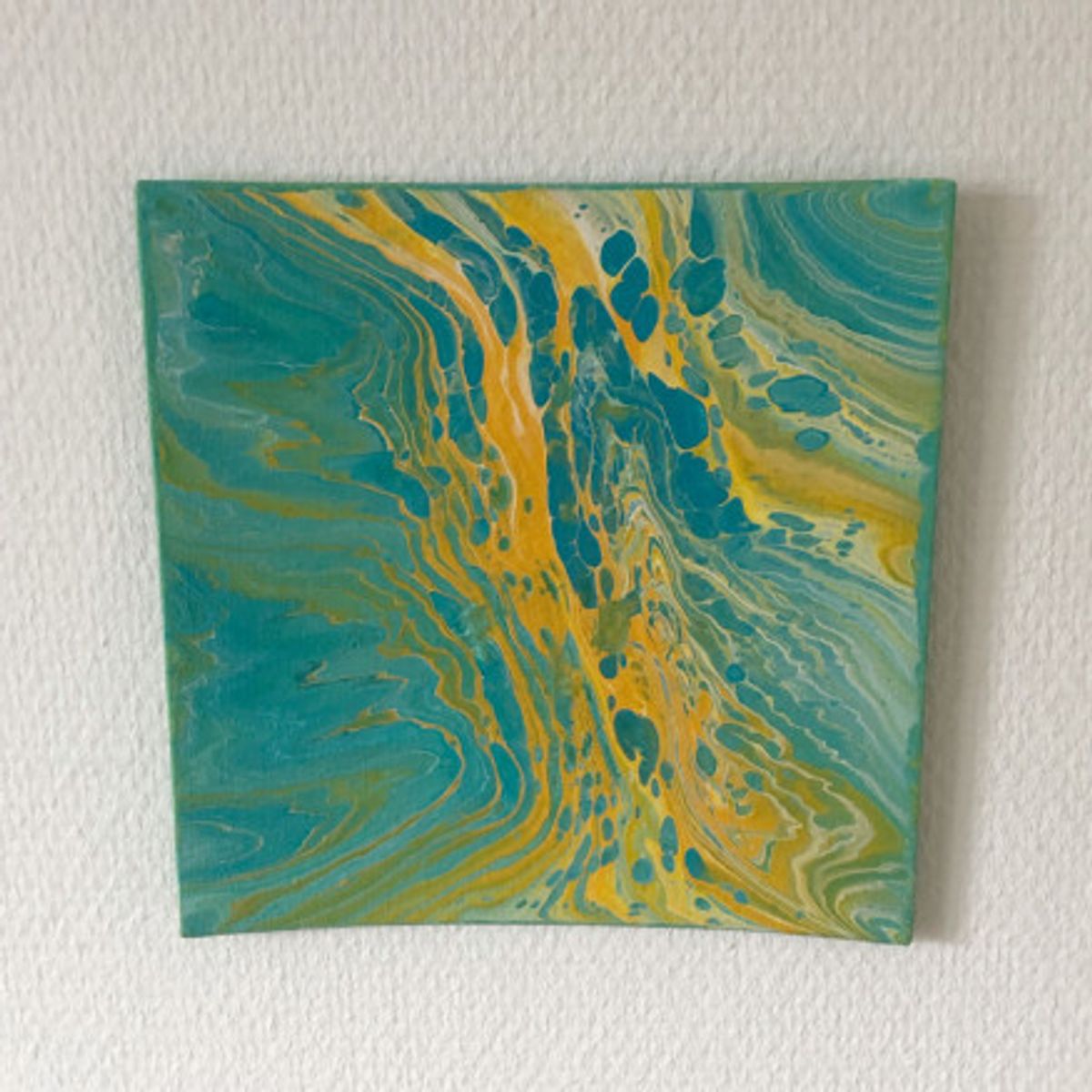 Acrylic Pouring af Rito Krea - Pouring Painting 20x20 cm - Pouring Painting 20x20 cm