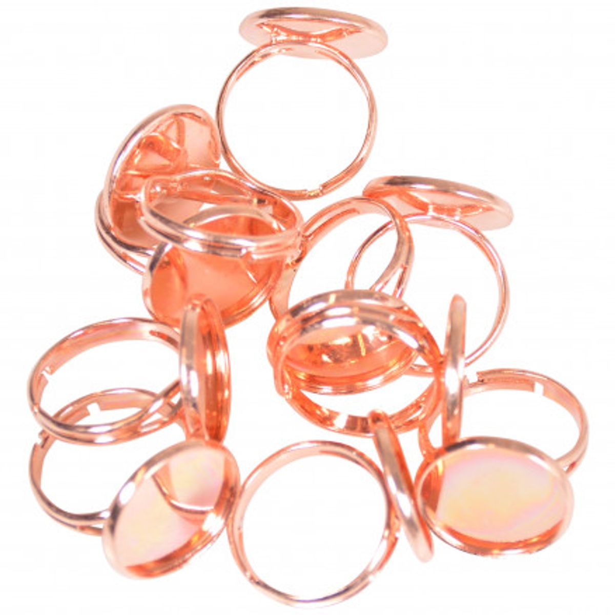 Infinity Hearts Fingerring DIY Jern Rose Gold 16mm - 10 stk